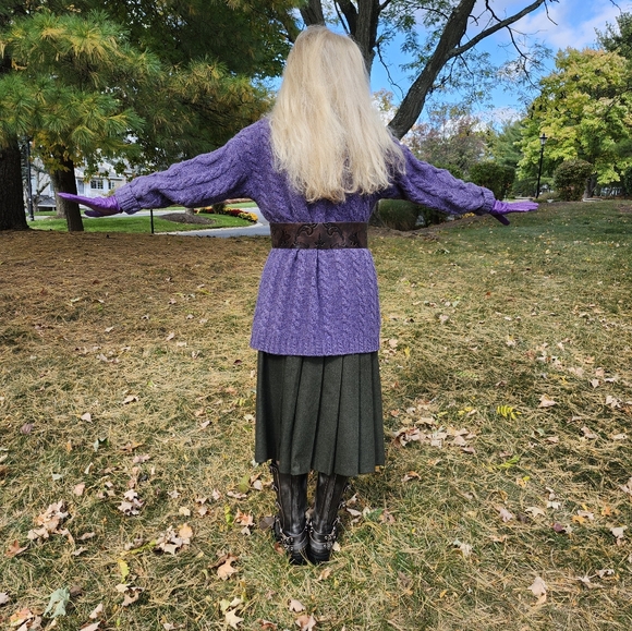 MODA INT'L (Victoria's Secret) Wool Cable Knit, Purple Sweater, Small, $50 - Picture 5 of 14